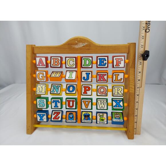 Vintage Sesame Street Muppets Alphabet Letter Character Wooden Educational Toy - Picture 2 of 6